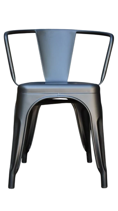 SILLA TOLIX CON APOYABRAZOS NEGRO MATE - comprar online