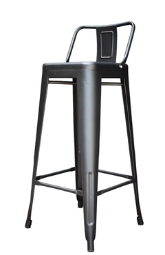 3106-75B BANQUETA TOLIX RESPALDO BAJO 75 CMS NEGRO MATE en internet