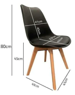 SILLA TULIP CON ALMOHADÓN COLOR NEGRO - tienda online