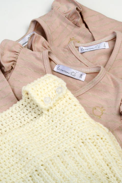 Pack Bodys Evolutivo + Chaleco Tejido (Rosa)