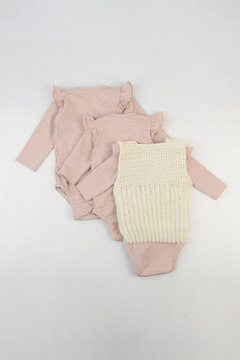 Pack Bodys Evolutivo + Chaleco Tejido (Rosa) en internet