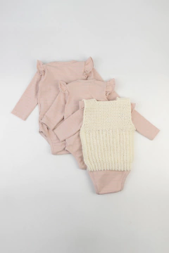 Pack Bodys Evolutivo + Chaleco Tejido (Rosa) en internet