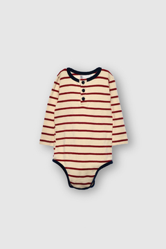 Body Tirso Rayado Crudo y Bordo - comprar online
