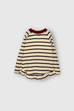 Remera Almudena Rayado Crudo y Bordo en internet