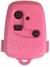 Controle remoto rosa da marca Peccinin, com dois botões e design compacto.