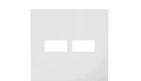 Placa elétrica branca 4x4 com espaço para 2 módulos