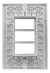 Placa elétrica 4x2 branca com espaço para três módulos, modelo I9 Ilumi