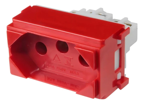 Módulo tomada elétrica 20A vermelho modelo I9 da Ilumi