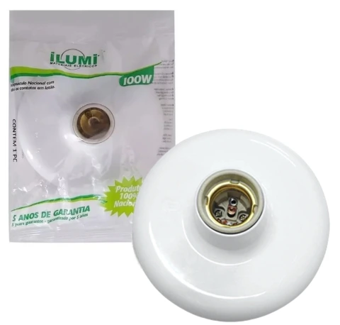 Plafon 100w 250v com receptáculo em porcelana ILUMI