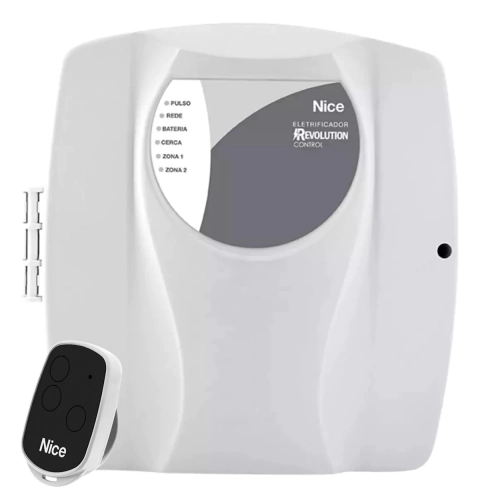 Central de alarme e cerca elétrica Genno Revolution Control com controle remoto.