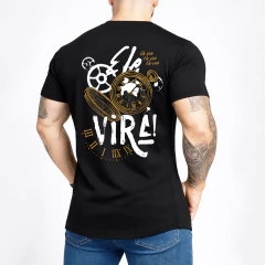 Camiseta Longline Estampa Frente e Costa Ele Virá
