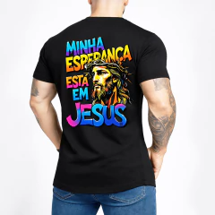 Camiseta Longline Estampa Frente e Costa Minha Esperança - Pintee T-shirt - As Camisetas Mais Incríveis da Internet