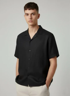 Camisa Lino Amalfi Black