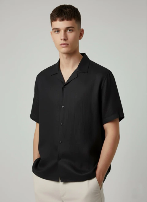 Camisa Lino Amalfi Black