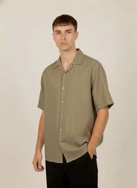 Camisa Lino Amalfi Visón