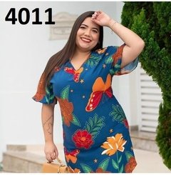 Vestido Viscocrepe Estampado Manguinha Curto Plus (VVC4011) - comprar online