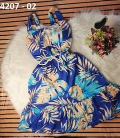 Vestido Viscolycra Estampado Alça Corda na Cintura Linda (VVE4207) - loja online
