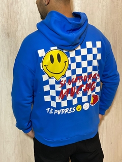 CANGURO OVERSIZE LR SMILE AZUL - comprar online