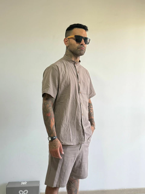 CAMISA DE LINO CHOCOLATE - comprar online