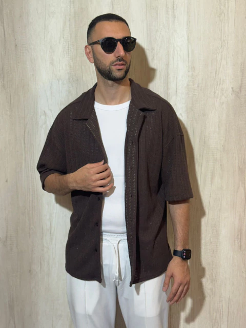 CAMISA CROCHET CHOCOLATE - comprar online