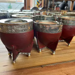 Mate imperial calabaza marrón guarda alpaca BASE BOLITAS - estancia-muebles