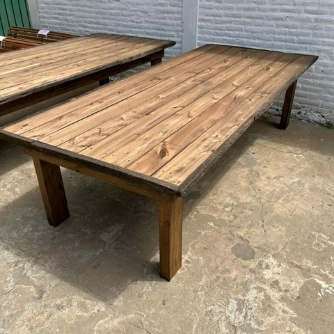 Mesa maciza RÚSTICA de saligna 120 x 3