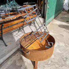 Asador óxido 75 cm - estancia-muebles