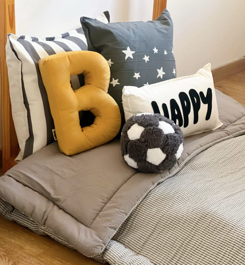 acolchado infantil rayita gris claro 1 plaza sumando deco temática futbol