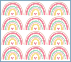 Mini Vinilos ARCOIRIS CORAZON ROSA X3 en internet