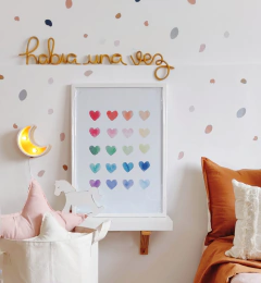 cartel en tricotín frase había una vez para habitación infantil