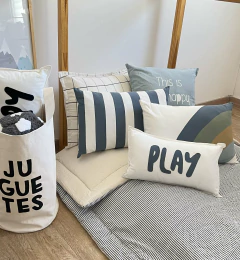 EN STOCK - ACOLCHADOS RAYITA GRAFITO - tienda online