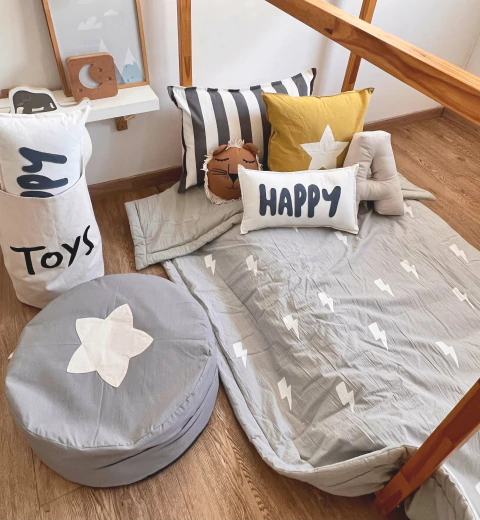 EN STOCK - ACOLCHADO INFANTIL 1 PLAZA RAYOS GRIS PERLA - comprar online