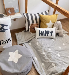 EN STOCK - ACOLCHADO INFANTIL 1 PLAZA RAYOS GRIS PERLA en internet