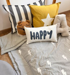 EN STOCK - ACOLCHADO INFANTIL 1 PLAZA RAYOS GRIS PERLA - Tienda Andalaosa