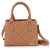 Bolsa Feminina Transversal Tote Matelasse de Couro Caramelo Mia