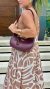 Bolsa Baguete Média Couro Bordo Lorena