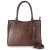 Bolsa Sacola Com Zíper Couro Marrom Ônix Madison