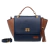Bolsa de Mão Estruturada Couro Azul Cloe