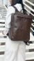 Mochila Unissex Notebook Grande De Couro Marrom Tabaco Irlanda
