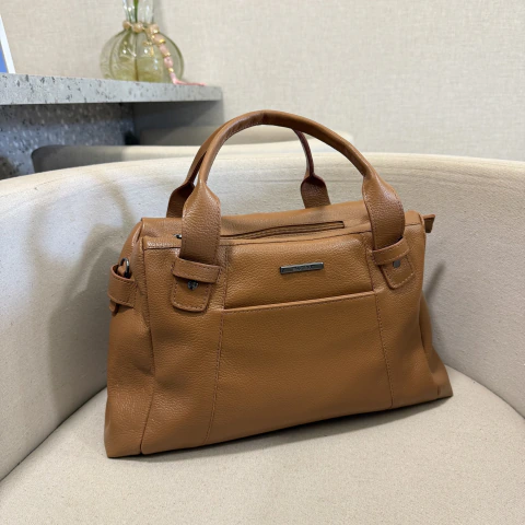 Bolsa Mão Média Couro Caramelo Onix Londres