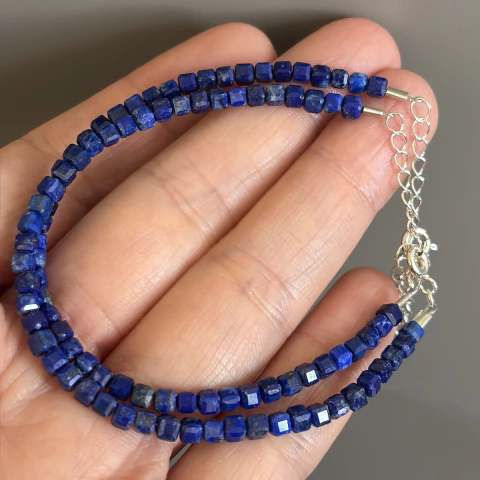 Pulseira Cubo Lápis-Lazúli Prata 925