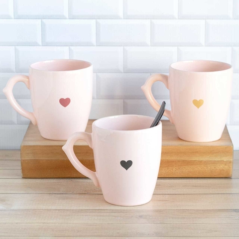 TAZA BOMBÉ ROSA CORAZÓN