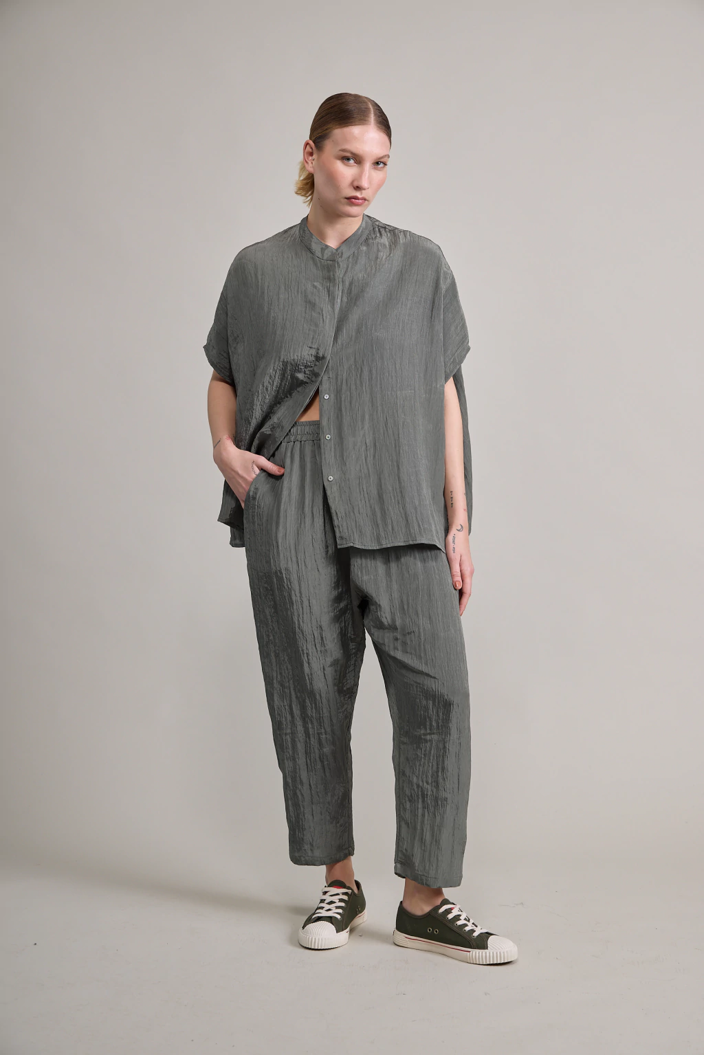PANTALON ROSE - VERDE ACERO