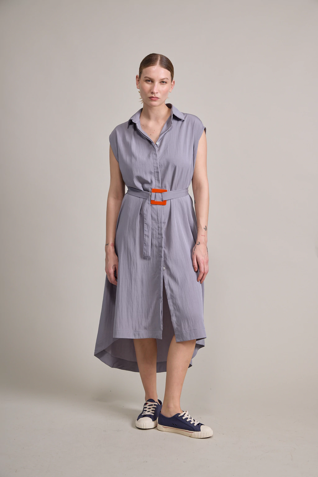 VESTIDO CHEMISSE - GRIS