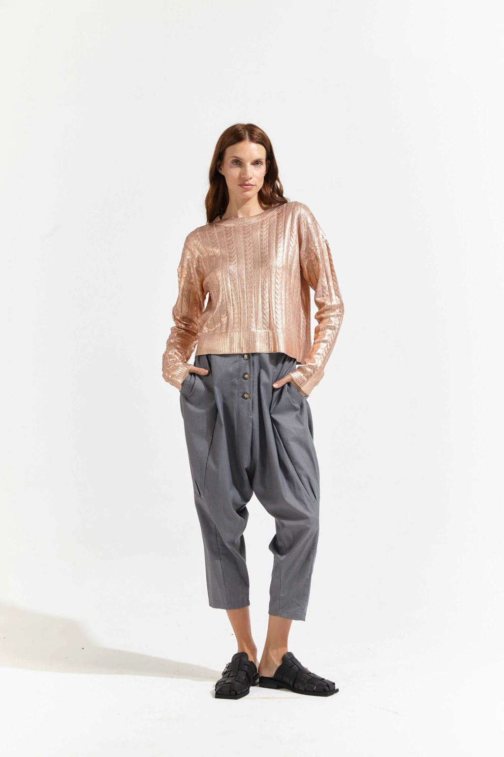 SWEATER TRENZAS FOIL - COBRE