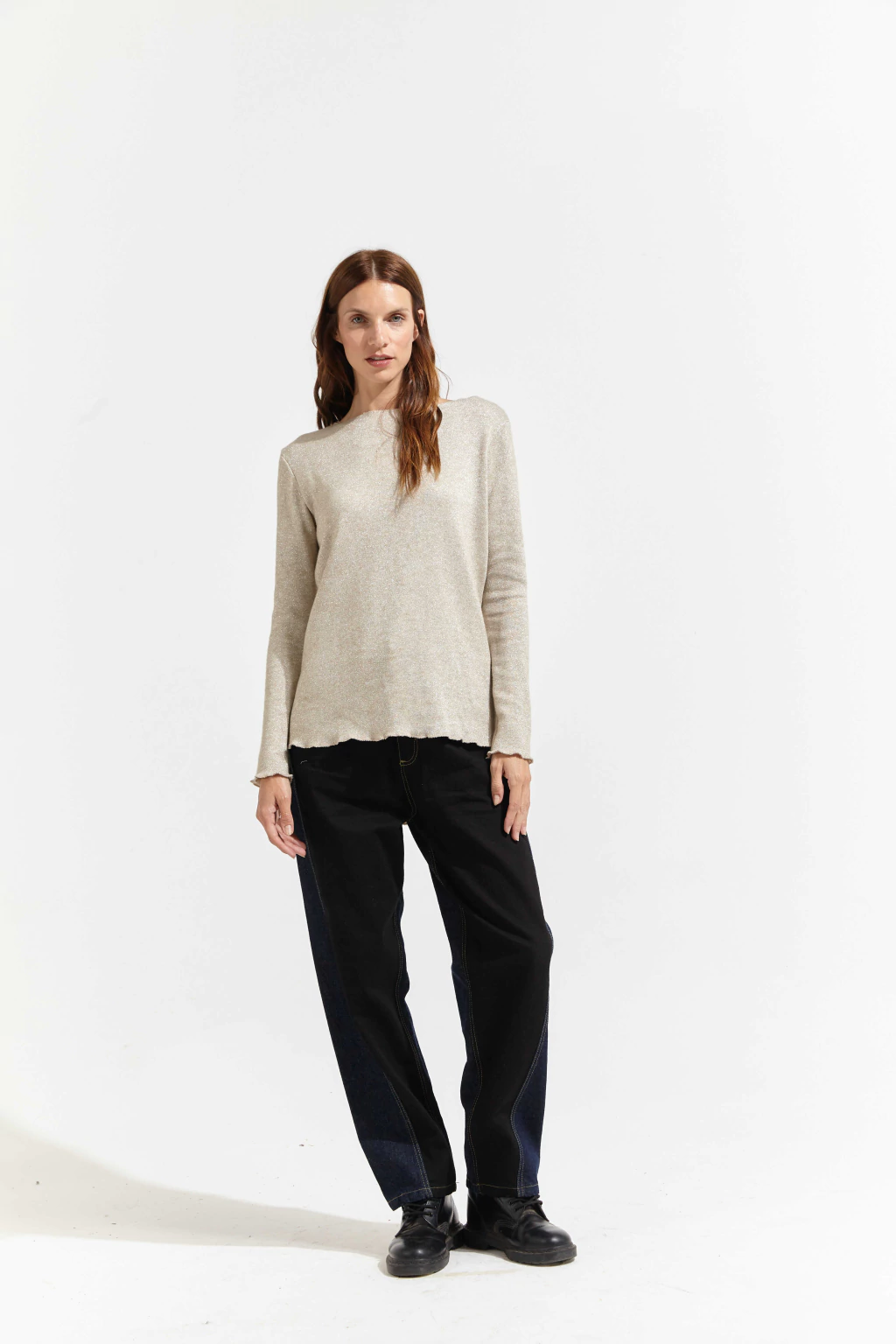 SWEATER LUREX -BEIGE