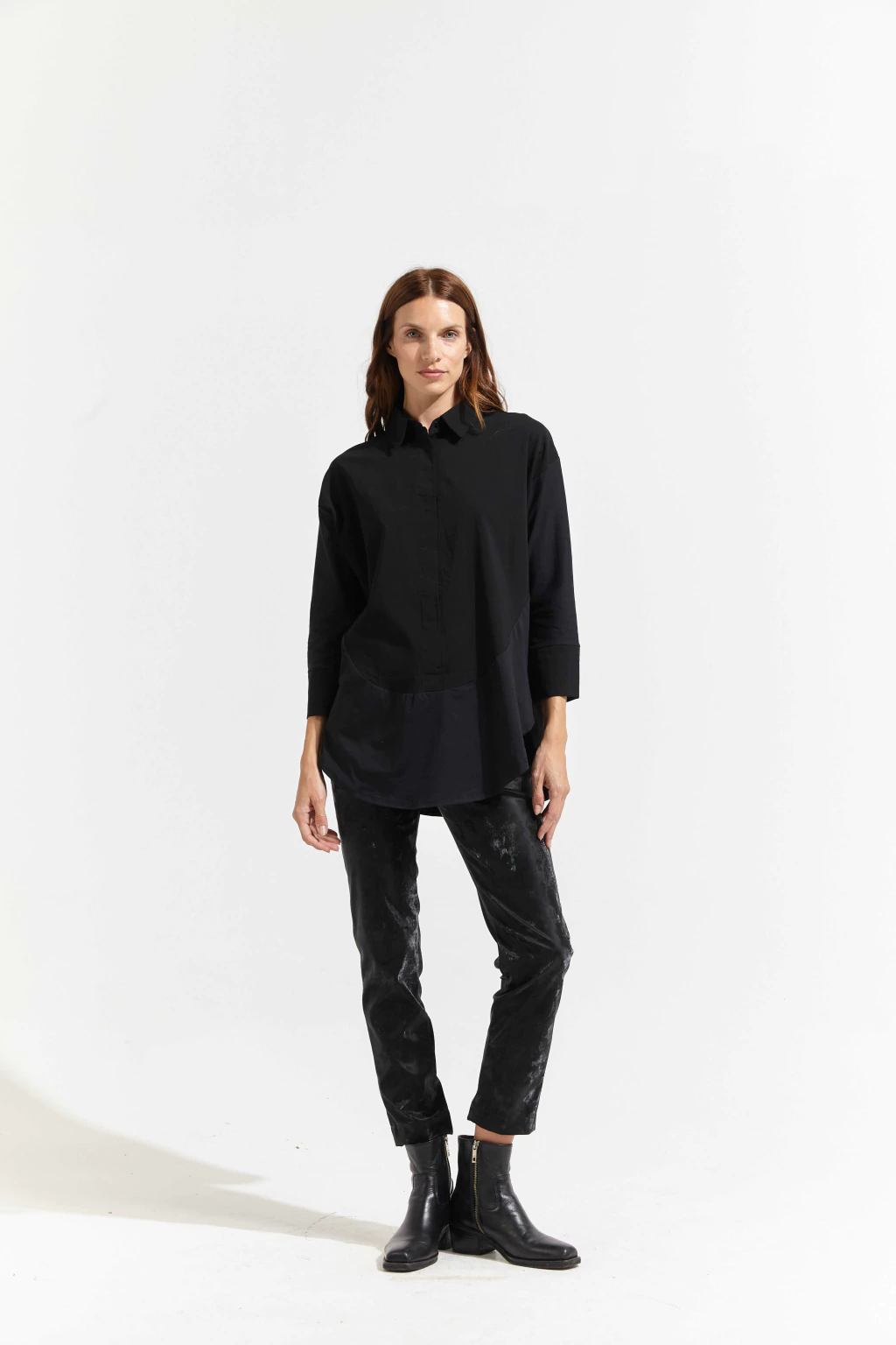 BLUSA MIX - NEGRA
