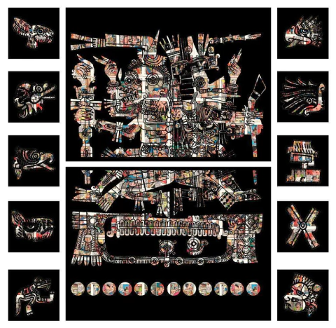 GABRIEL GARCILAZO.TONALLPOHUALLI VAQUERO. 122 X 122CM - buy online