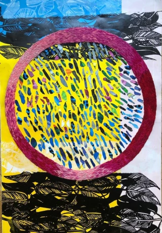 Luisa Freixas. Collage M, 120 x 80 cm