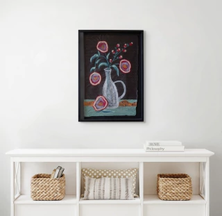 Abril Tanoira. Amapolas, 80 x 60 cm